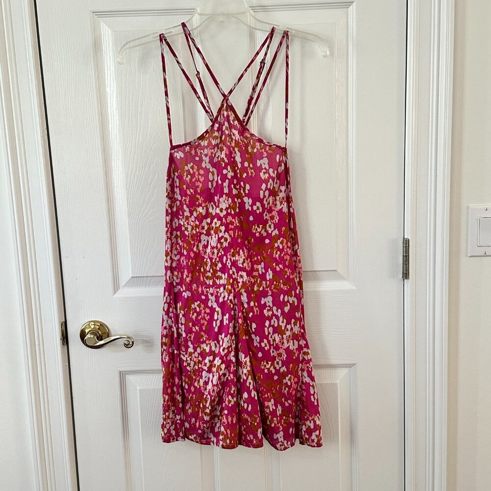Anthropologie Pink and Orange Backless Dress